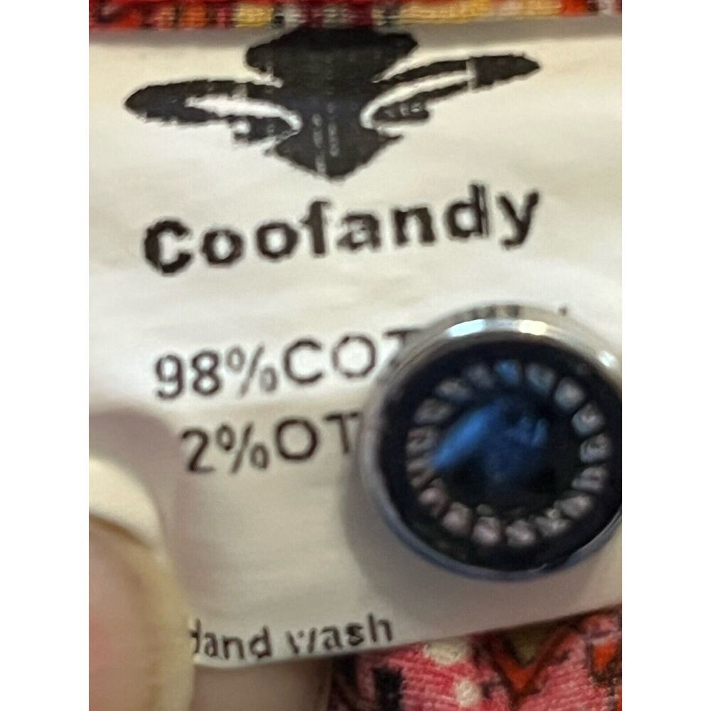 Coofandy Men's Paisley Cotton Long Sleeve XL Floral Print Casual Retro Button - Picture 8 of 8